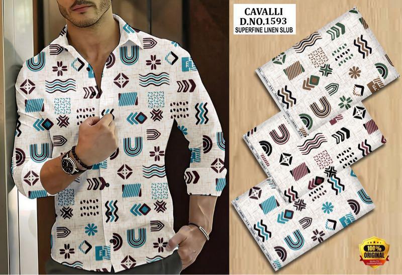 1593 Cavalli Superfine Linen Slub Fabric - Color: Different Available