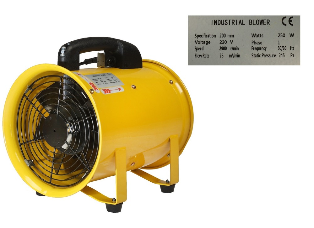 Portable Exhaust Fan - Blade Material: Metal