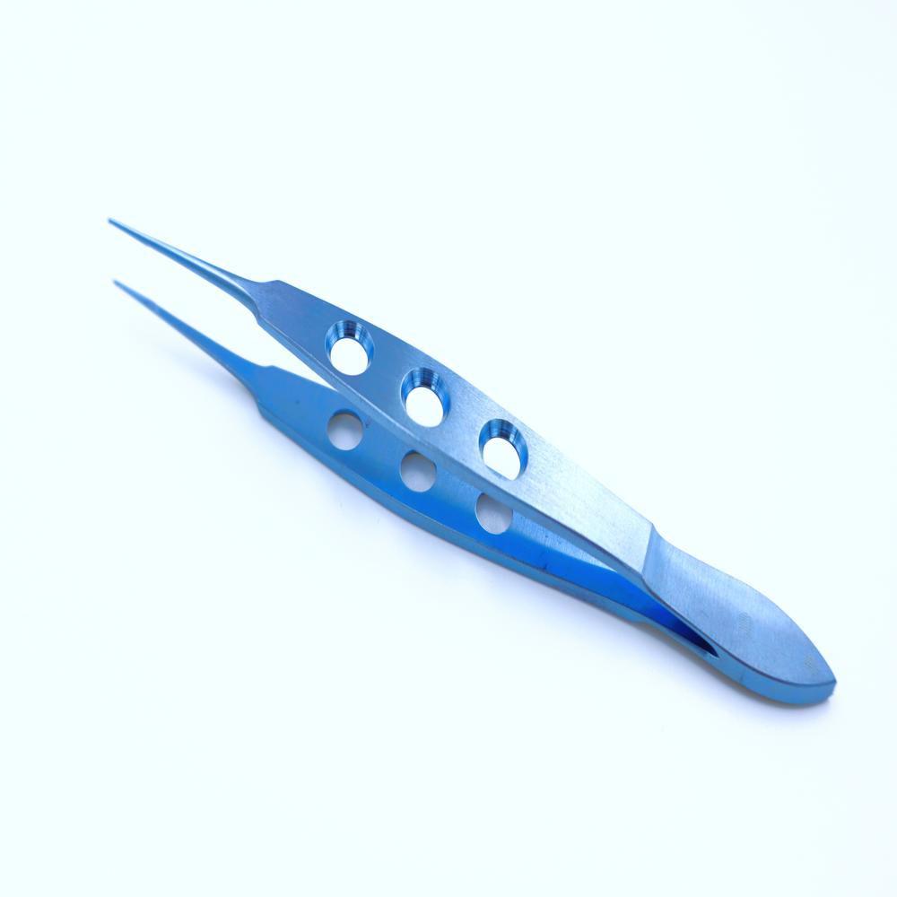 Titanium Micro Forceps Tooth 4 Inch - Color: Blue