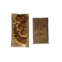 Golden Pvc Transparent Pouch - Design: Plain