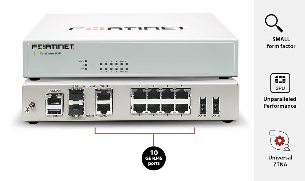 Fortinet Fortigate-80f - Dimension (L*w*h): 1.6 X 8.5 X 7.0 Millimeter (Mm)