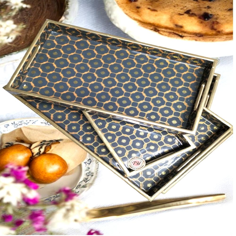 Glossy Enamel Coated Printed Tray - Design Type: Modern