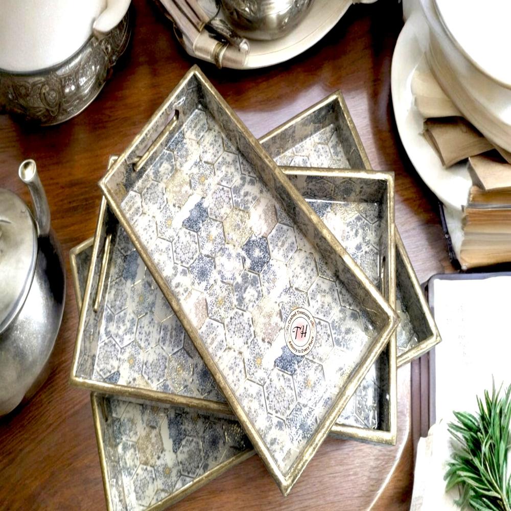 Wooden Meena Tray set of 3