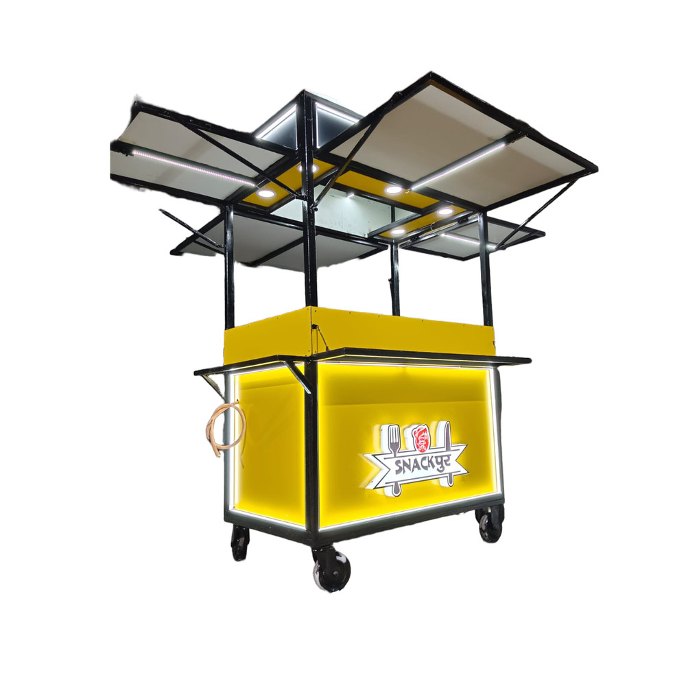 Yellow 4 Side Close Cart - Application: Street Food / Beverages / Snacks / Outdoor Catering