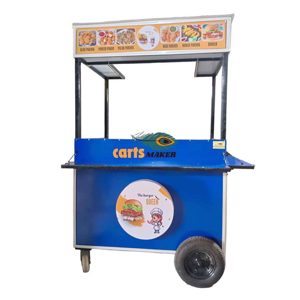 Blue Food Cart - Color: As Per Requirement