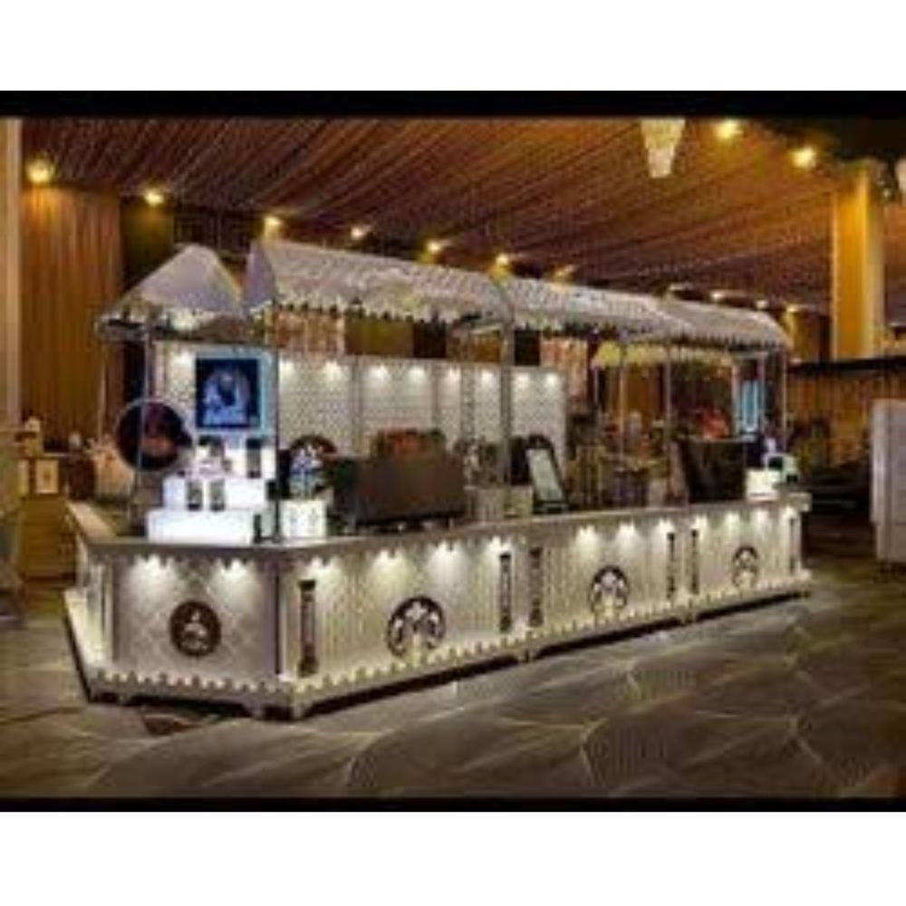 The Golden Lattice Buffet Counter - Features: Glossy Finish