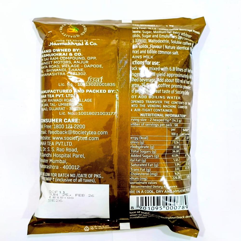 Society Daily Instant Coffee Premix - Cultivation Type: Common