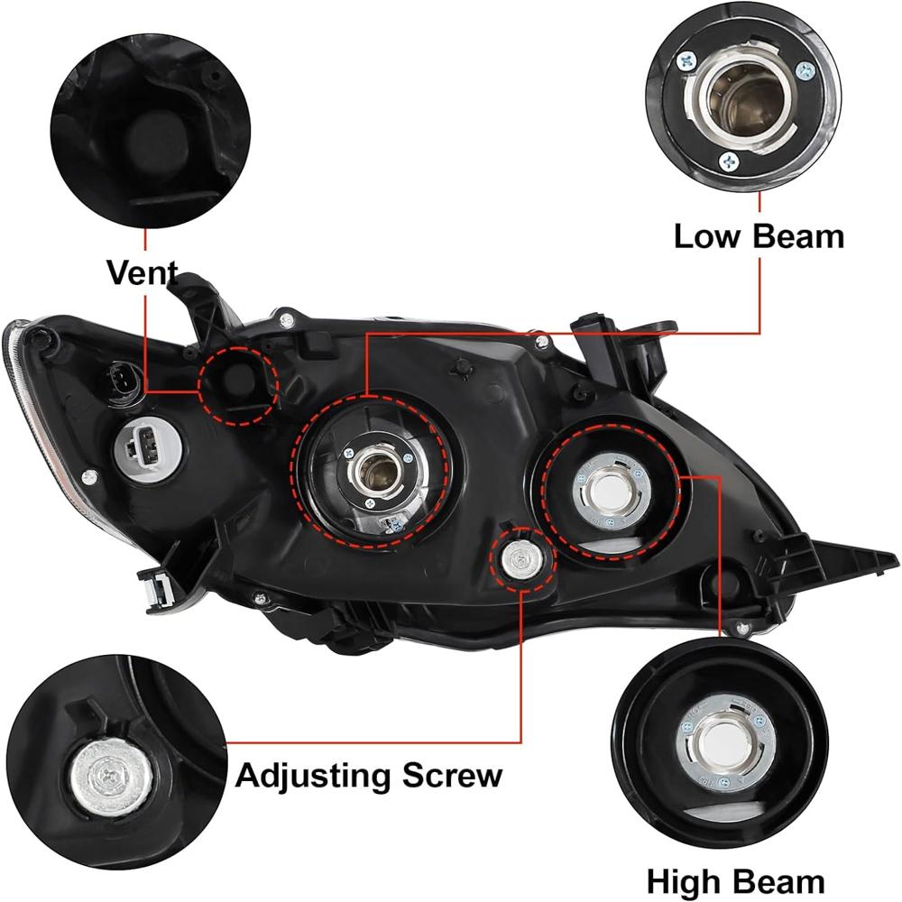 K D Headlight For Toyota Corolla Altis Without Adjustable Motor 2011-2013 (Type 2)