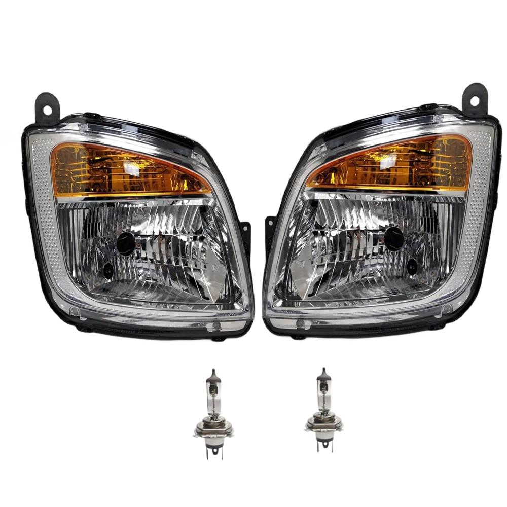 K D Headlight For Tata Ace Mega With Bulb 2013-Now Pair ( Without Adjustable Motor) - Features: Scratch Resistant
