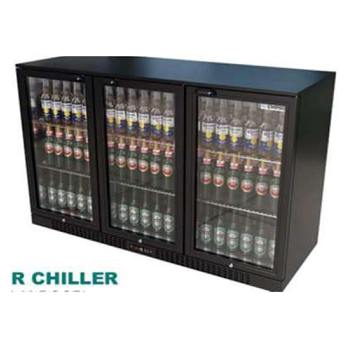 3 Door Back Bar Chiller - Color: Black