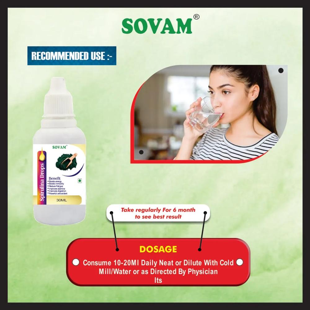 Sovam Organic Spirulina Drop 30 Ml - Age Group: Suitable For All Ages
