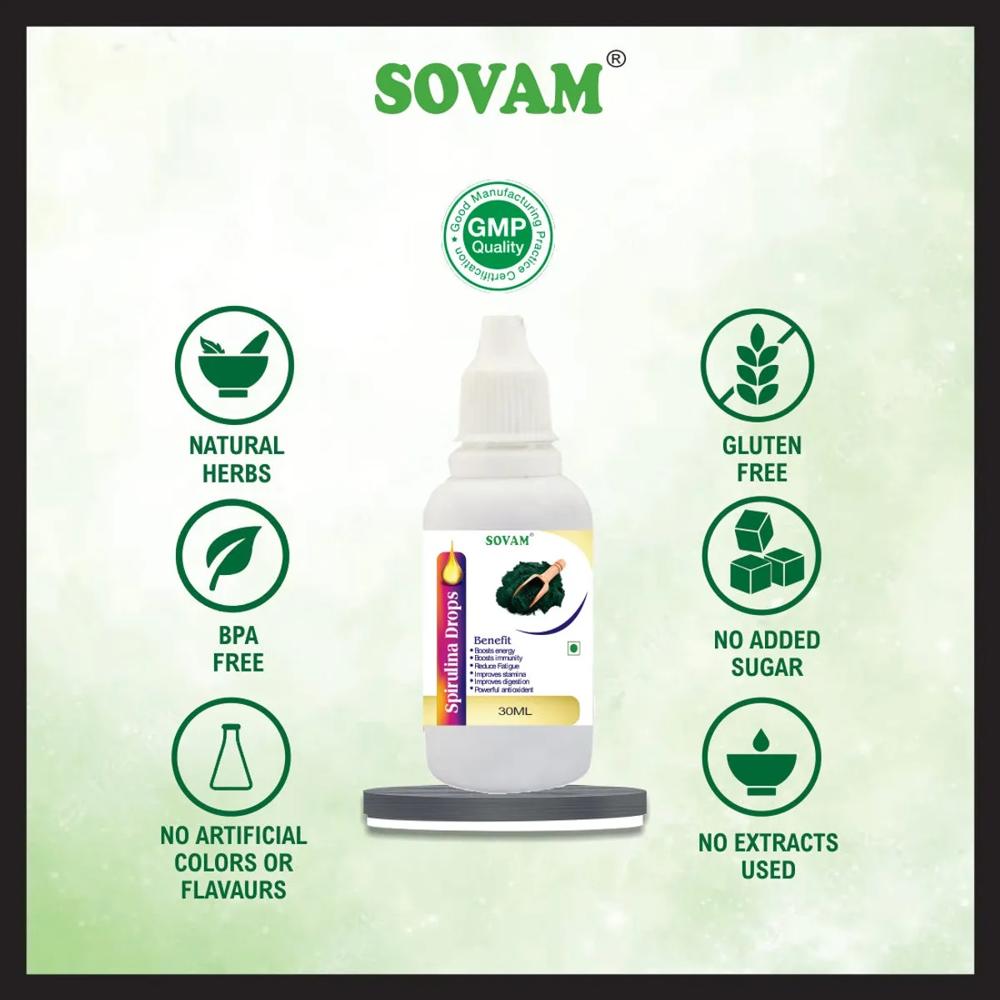 Sovam Organic Spirulina Drop 30 Ml - Age Group: Suitable For All Ages