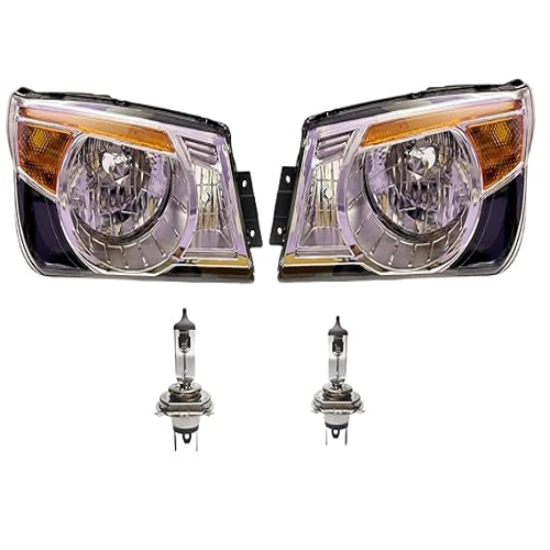 K D Headlight For Mahindra Bolero Type 3 With Bulb (2011-Now) ( Without Adjustable Motor, Halogen) - Features: Waterproof