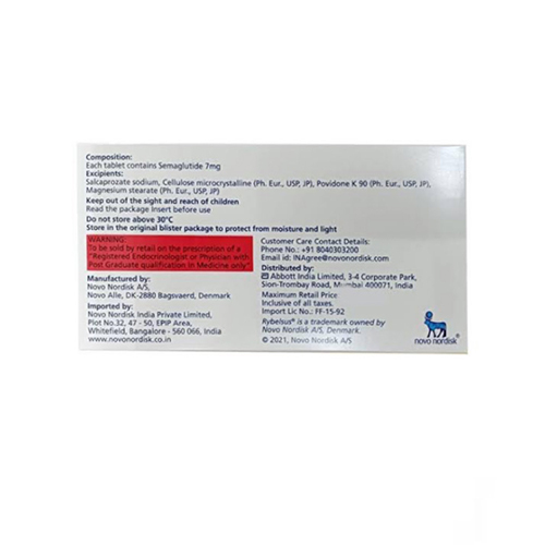 7mg Semaglutide Tablets - Drug Type: General Medicines