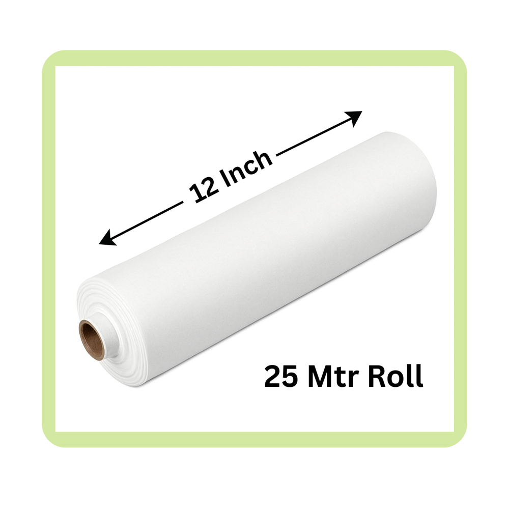 WHITE PARCHMENT 2 SIDE COATED BUTTER PAPER 25 METER ROLL