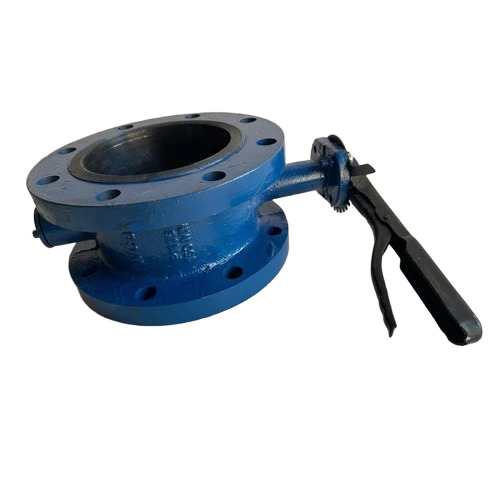 Double Flanged Butterfly Valves - Color: Blue