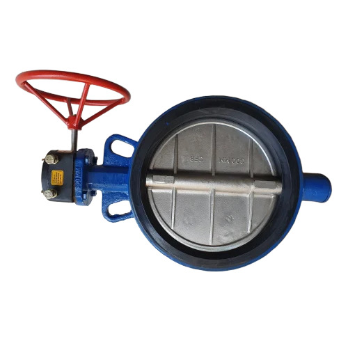 Silicon Rubber Lined Butterfly Valve - Color: Red