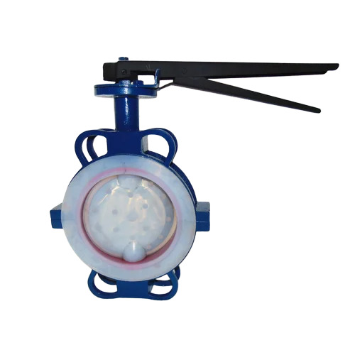 Pneumatic Pfa Lined Butterfly Valve - Port Size: 4 Inches