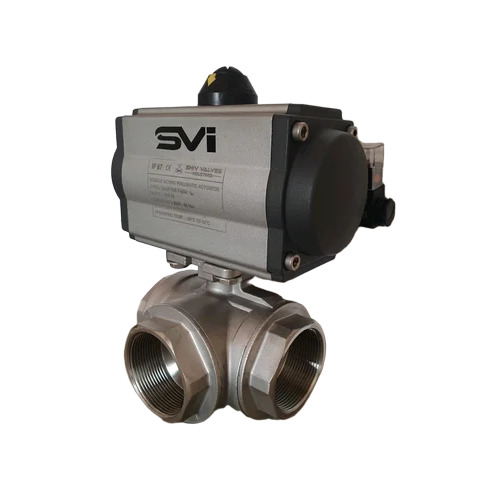 1.5 Inch Three Way Ball Valve - Color: Silver