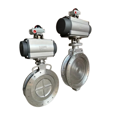 Pneumatic Double Eccentric Off Set Disc Wafer Type Butterfly Valve - Material: Stainless Steel