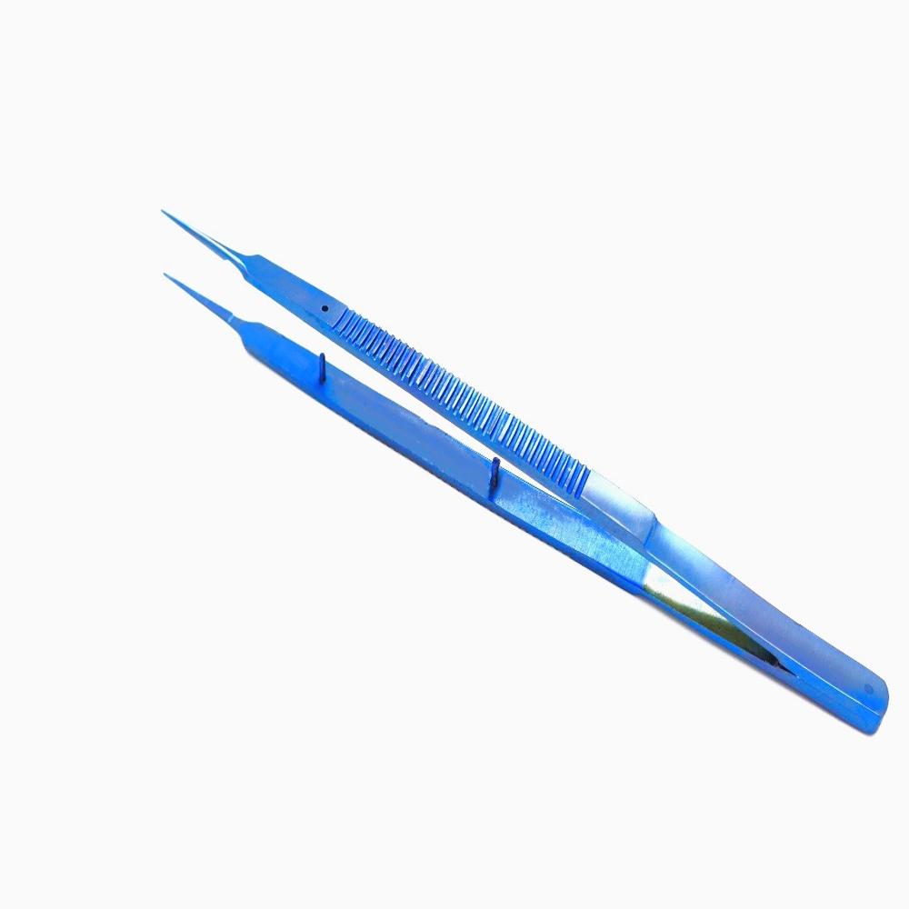 Titanium Micro Forcep Plain - Color: Blue