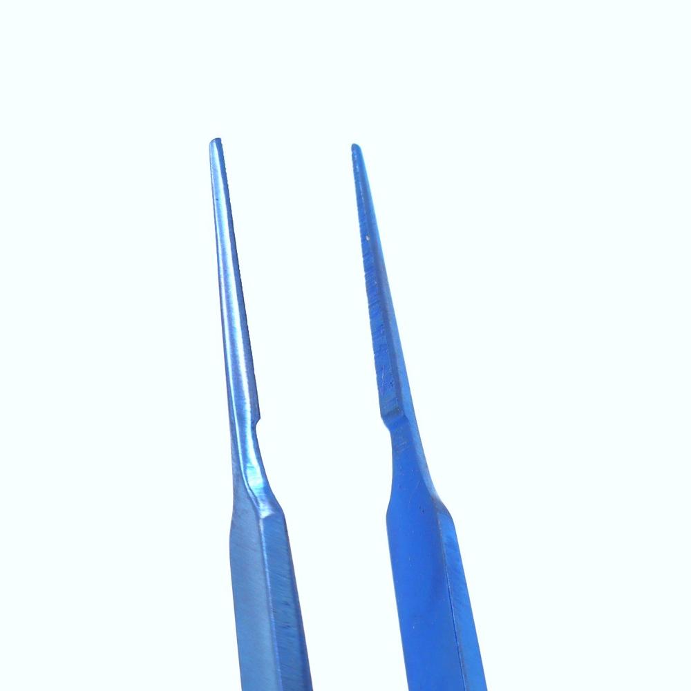 Titanium Micro Forcep Plain - Color: Blue