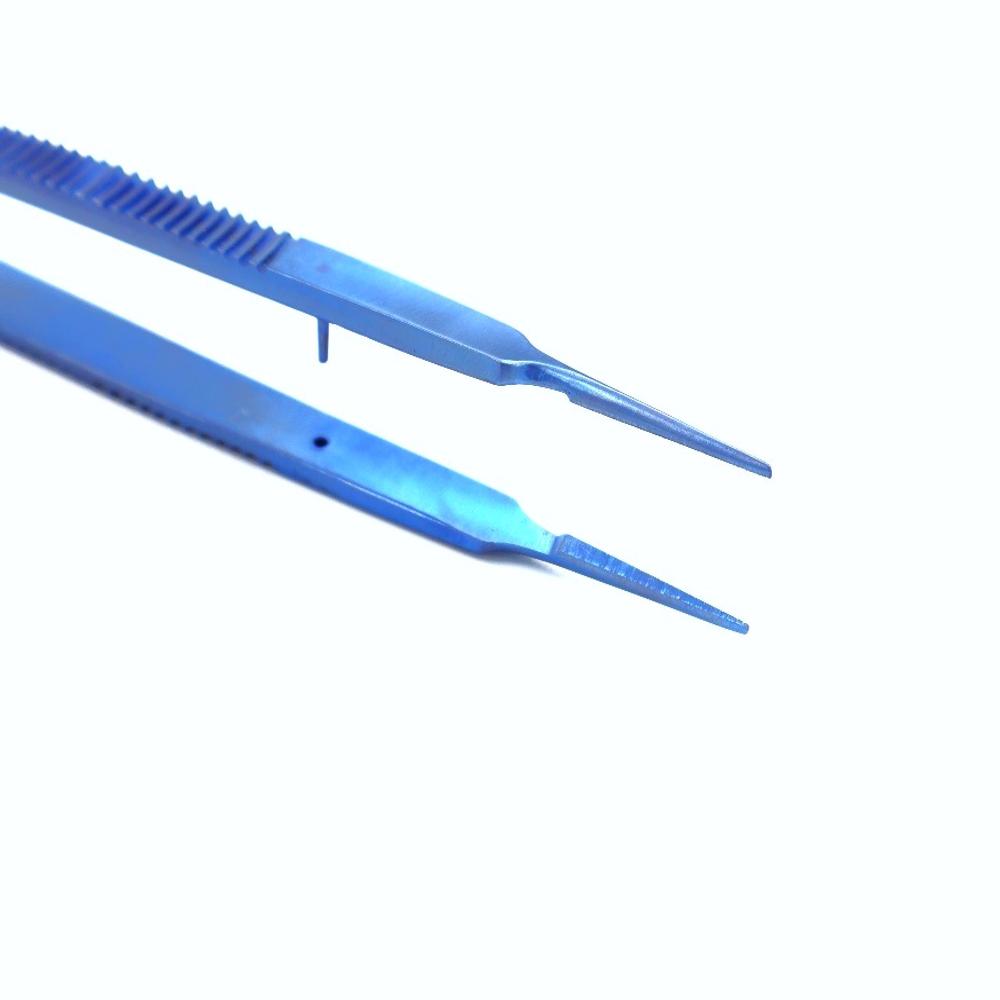 Titanium Micro Forcep Plain - Color: Blue