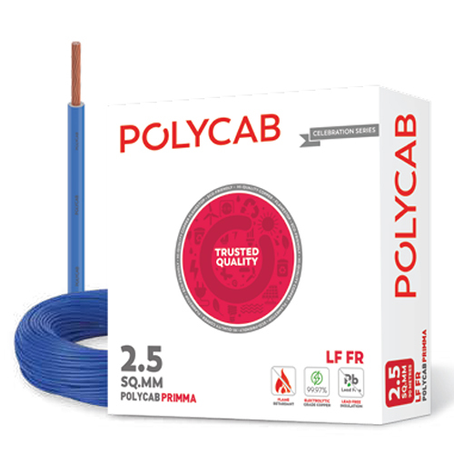 2.5Sqmm Polycab Primma Flame Retardant Lead Free Wires - Color: Multicolor