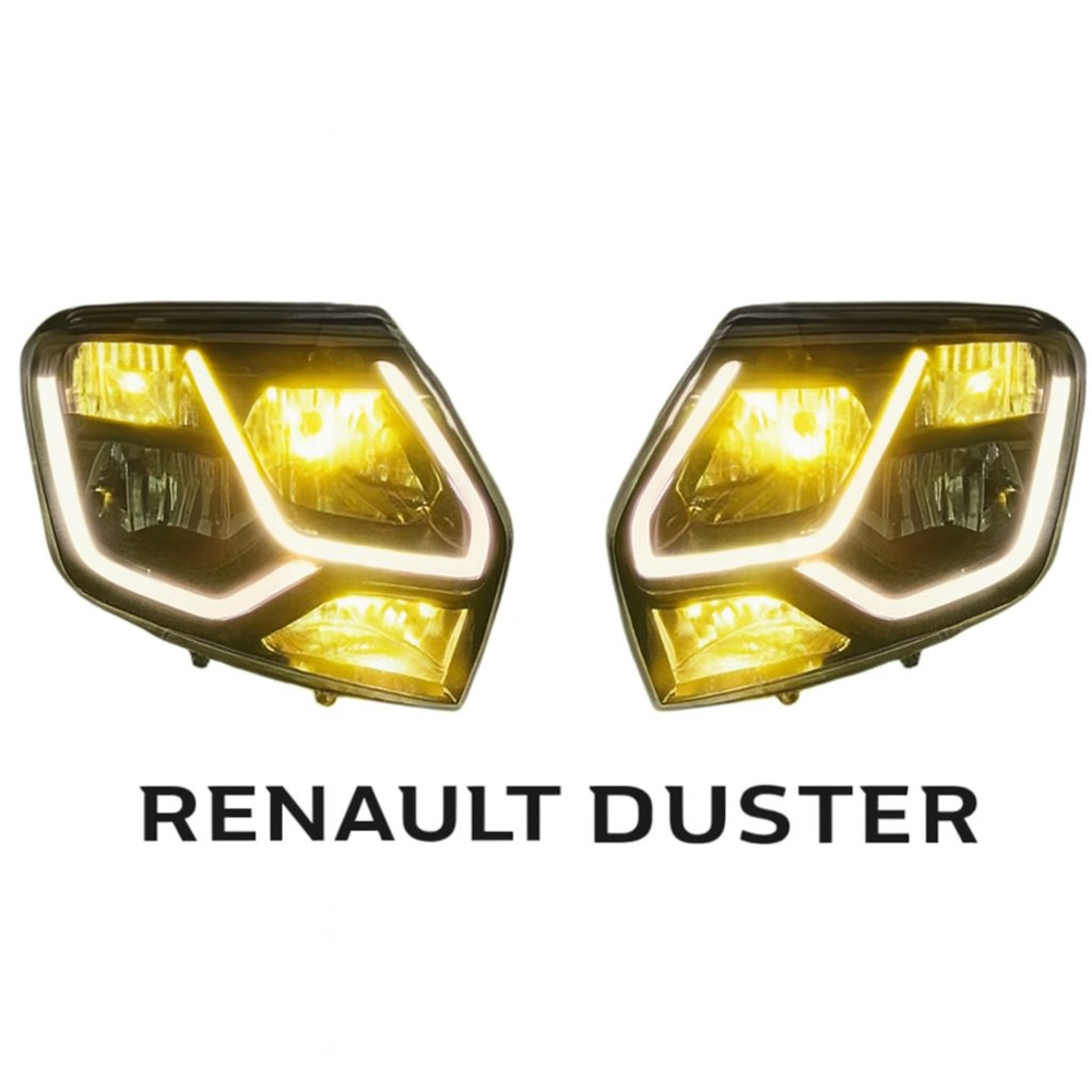 K D Headlight assembly for Duster  TYPE 3 ( WITHOUT ADJUSTABLE MOTOR) 2016-2019