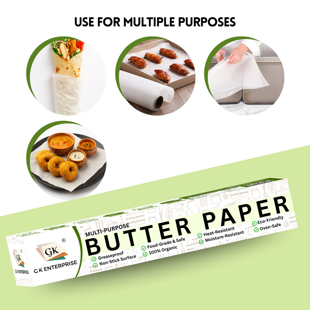 White Parchment 2 Side Coated Butterpaper 30 Meter Roll - Coating Type: Food Grade