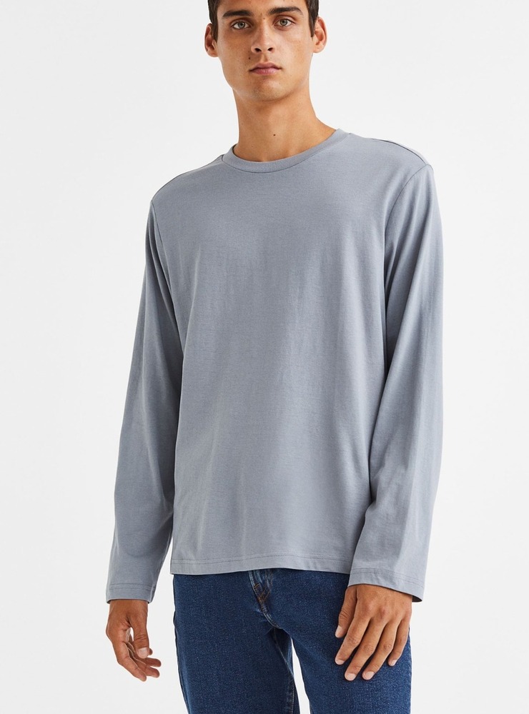 Mens Relaxed Fit Long Sleeve T Shirt