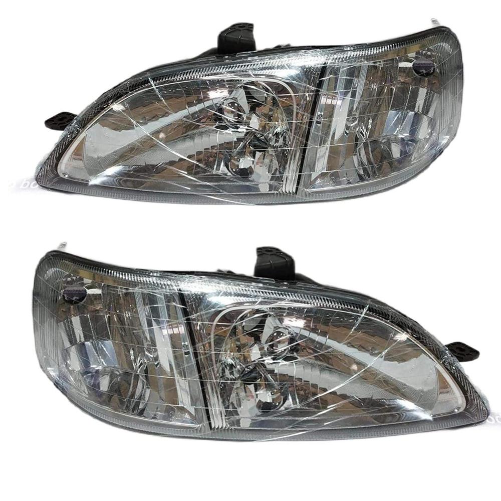 K D Headlight Assembly For Honda City Type 2 1998-2003 ( Without Adjustable Motor) - Body Material: Plastic