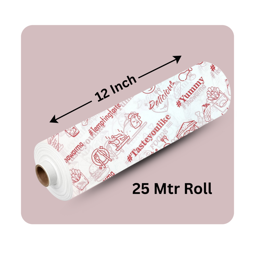 Butter Paper 25 MTR Nonveg Red Printed Paper