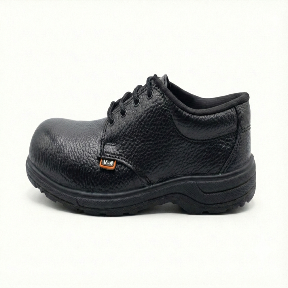 Synthetic Leather Safety Shoes - Color: Black