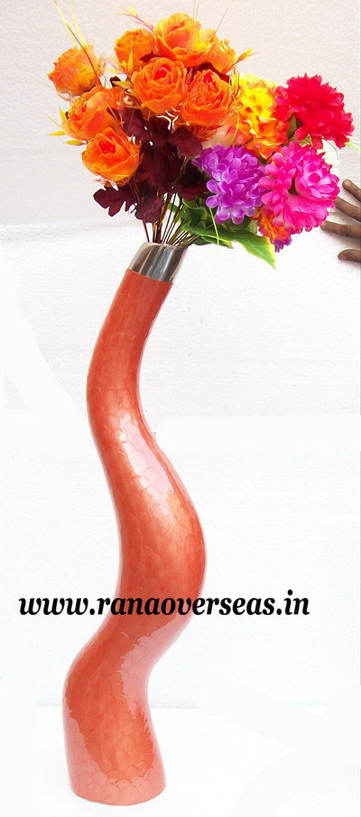 Aluminium Metal Flower Vase - 32 Inches Height, 5 Inches Width | Beautiful Handcrafted Design, Customizable Shapes and Sizes