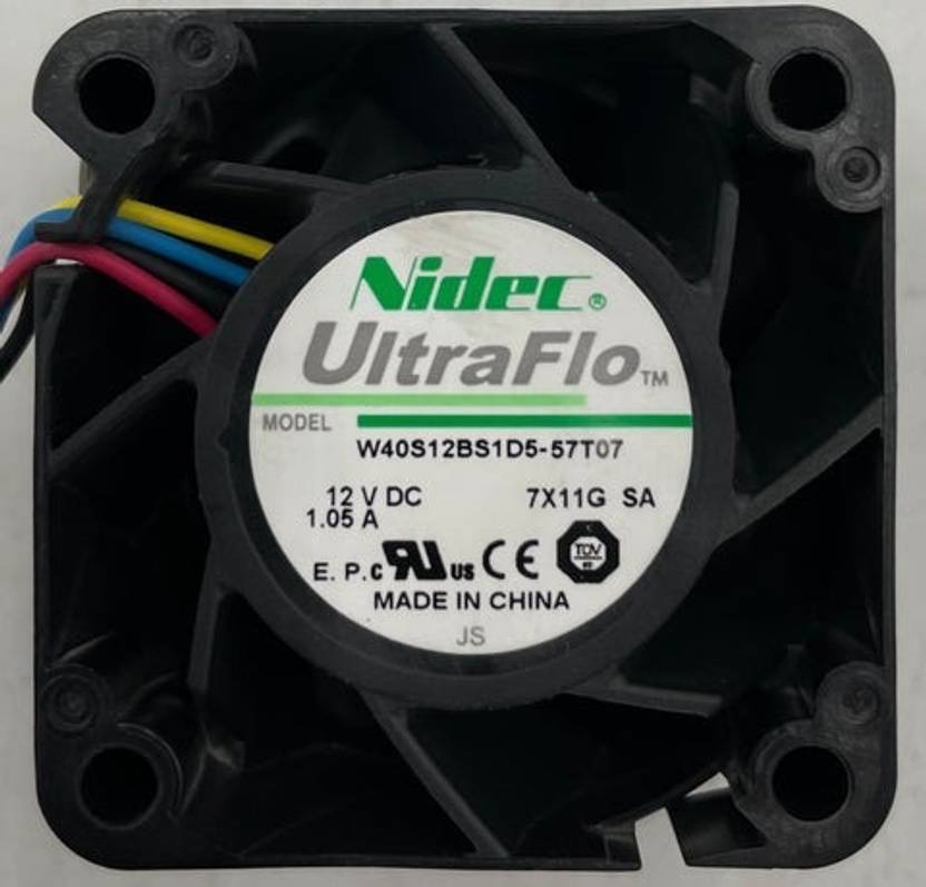 Nidec W40S12BS1D5-57Z14 Axial Fan 12V=1.05A DC Brushless Air Fan 4028mm Fan with Heat Sinks All in one Cooler  (Black)