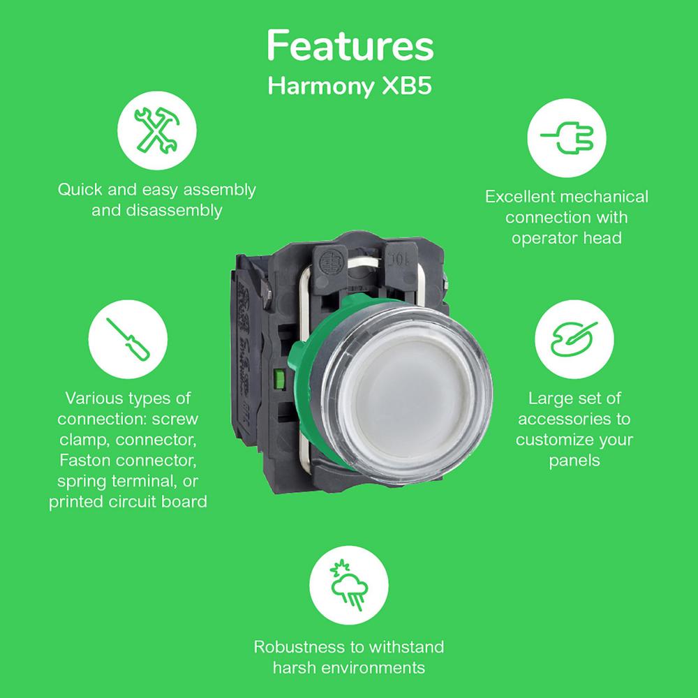 Push Button-xb5aa25 - Current Rating: 3 A 240 V