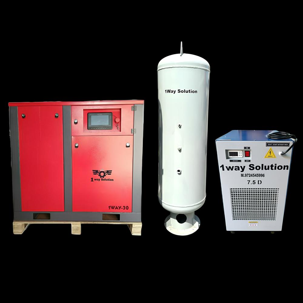 Rotary Screw Compressor - Color: Red And Black