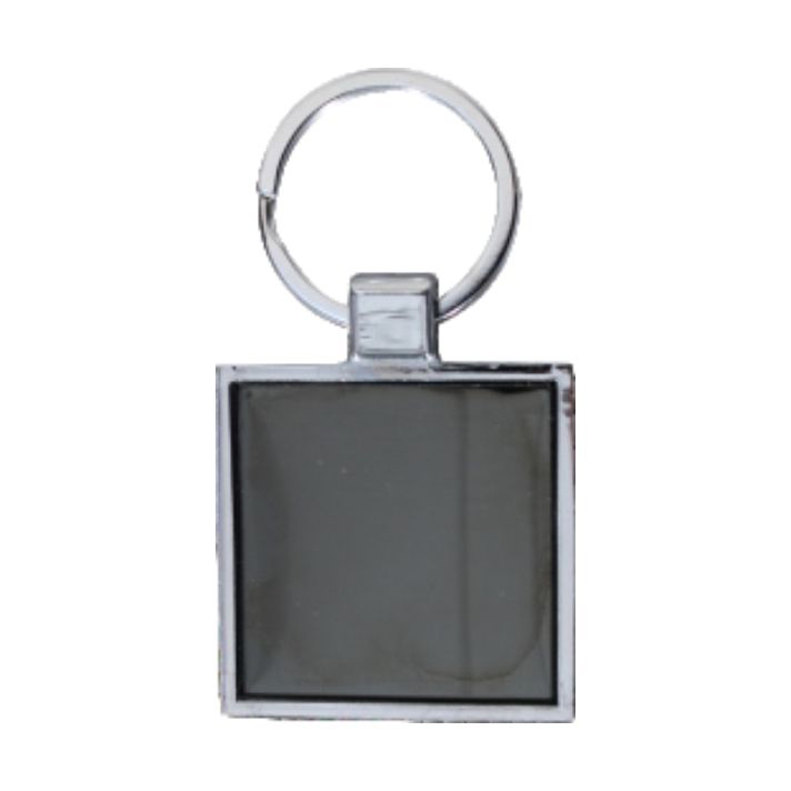 Square Laser Engraving Key Chain - Color: Silver