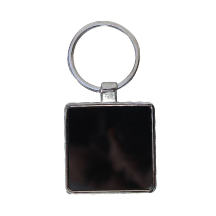 Black Square Laser Engraving Key Chain - Features: Corrosion Resistance