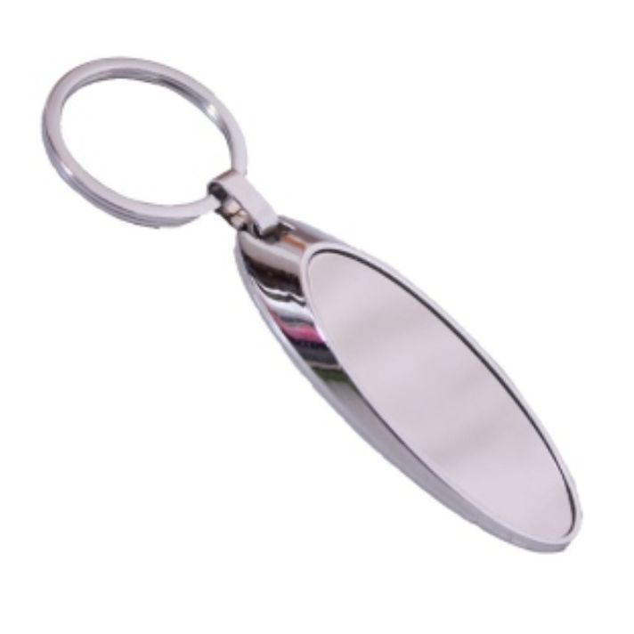 Silver Oval Laser Engraving Key Chain - Features: Corrosion Resistance