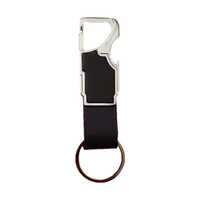 Leather Hook Key Chain - Color: Silver And Black