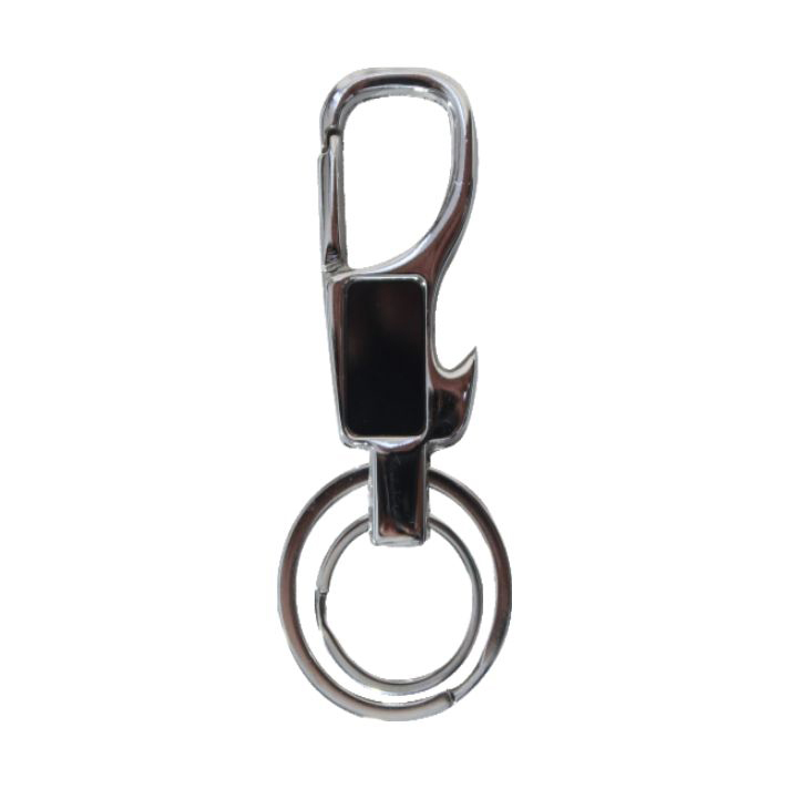 Metal Hook Key Chain - Color: Silver And Black