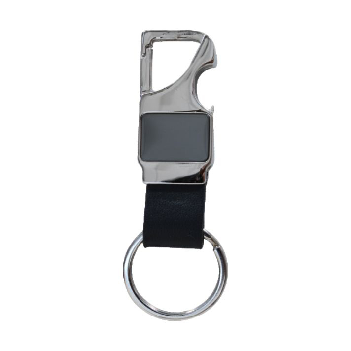 Customized Metal Hook Key Chain - Color: Silver And Black