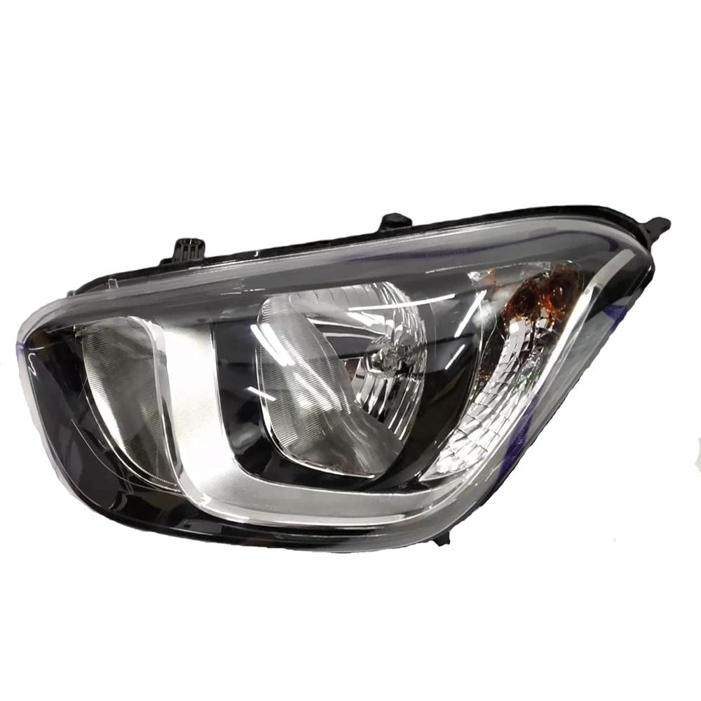 K D Headlight For Hyundai I20 2012-2014 Type 2 ( Without Adjustable Motor), Halogen - Body Material: Plastic