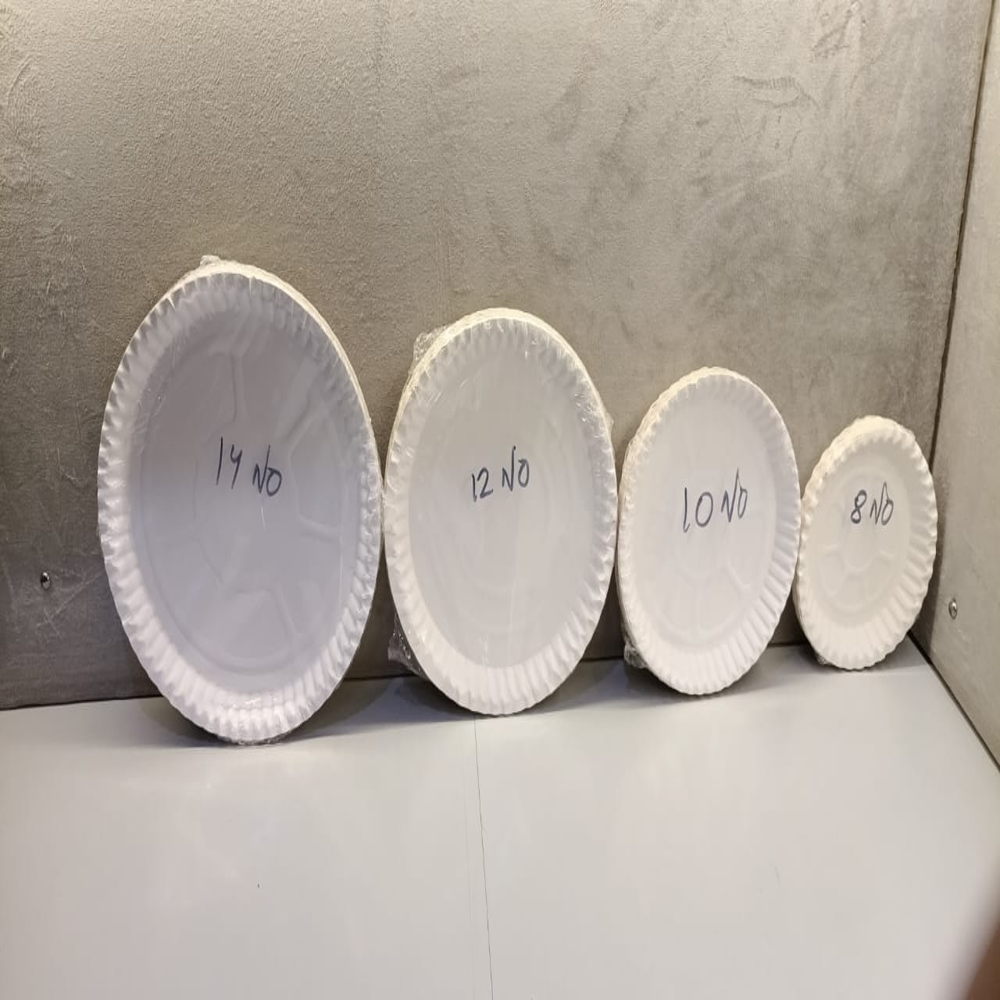 Pamper Plate White - Eco-friendly Sbs Paper | 300-350 Gsm, 20 Pcs Packet, Durable Build, Versatile For Parties And Daily Use