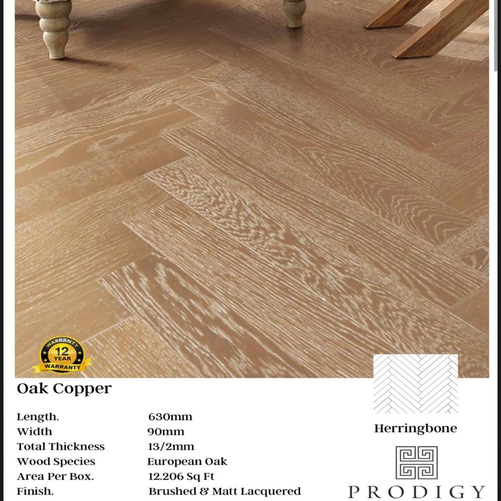 Prodigy Engineered Hardwood Chevron/Herringbone Flooring - Color: Brown