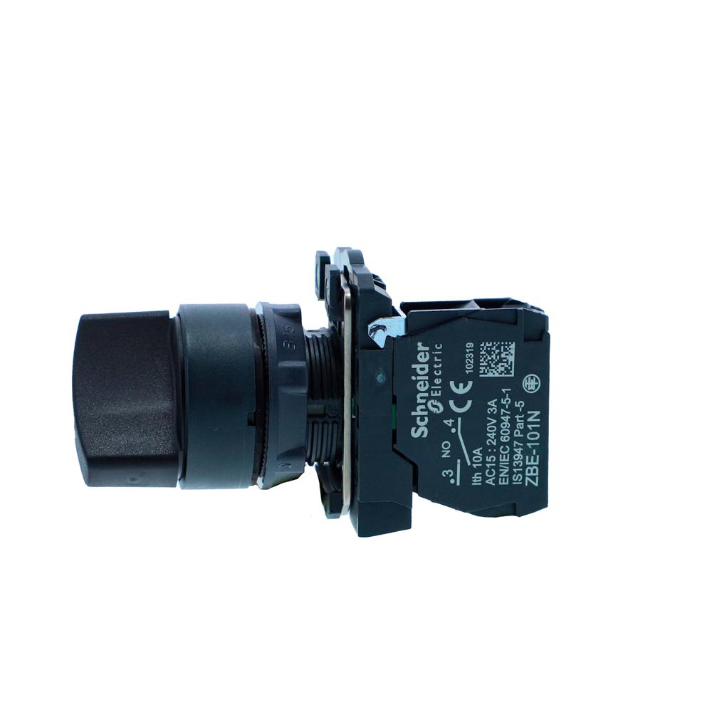 Xb5ad21n-selector Switch, Harmony Xb5n Xb7n, Plastic, Black, 22mm, Short Handle, 2 Position, Stay Put, 1 No - Current Rating: 10 A