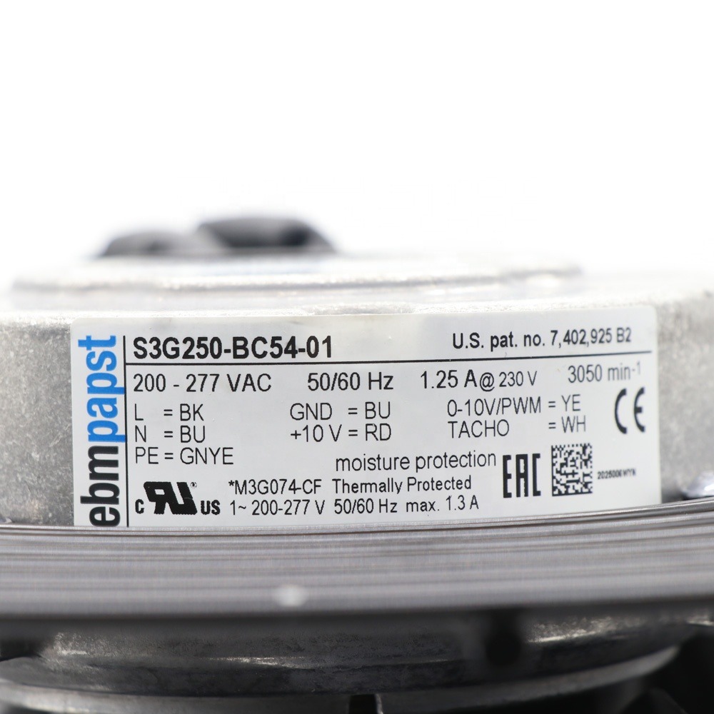 Ebmpapst S3g250-bc54-01 230v Ac 170w 3050rpm Ball Bearing Computer Room Air Conditioner Printing Equipment Axial Cooling Fan - Color: Black