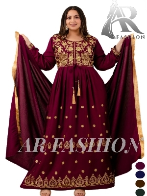 Reyon Cotton kaftan maxi with scarf